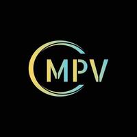mpv brief eerste logo ontwerp vector