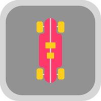 longboard vlak ronde hoek icoon vector