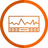 ekg lijn oranje cirkel icoon vector