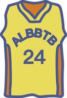 een geel basketbal Jersey met de aantal 24 Aan het vector