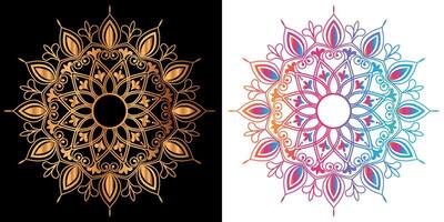 gouden mandala ontwerp met een zwart achtergrond vector