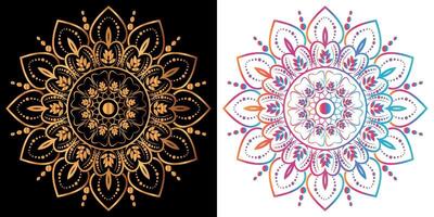 gouden mandala ontwerp met een zwart achtergrond vector