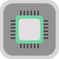 CPU vlak ronde hoek icoon vector