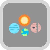 zonne- systeem vlak ronde hoek icoon vector