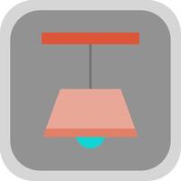 plafond lamp vlak ronde hoek icoon vector