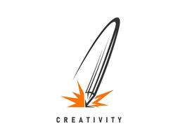 creatief idee potlood icoon creativiteit ontwerp studio vector