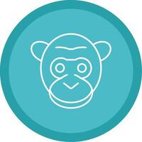 gorilla lijn multi cirkel icoon vector