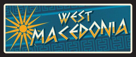 west Macedonië, wijnoogst regio bord vector