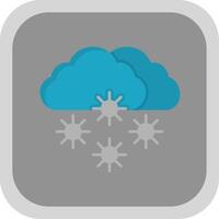 besneeuwd vlak ronde hoek icoon vector