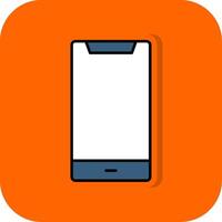 mobiel gevulde oranje achtergrond icoon vector