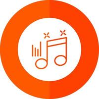 musical Notitie glyph rood cirkel icoon vector