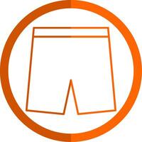 shorts lijn oranje cirkel icoon vector