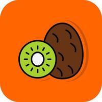 kiwi gevulde oranje achtergrond icoon vector