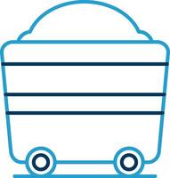 wagon lijn blauw twee kleur icoon vector