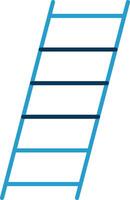 ladder lijn blauw twee kleur icoon vector