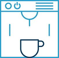 koffie maker lijn blauw twee kleur icoon vector