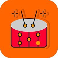 drums gevulde oranje achtergrond icoon vector