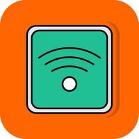 Wifi gevulde oranje achtergrond icoon vector