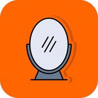 spiegel gevulde oranje achtergrond icoon vector