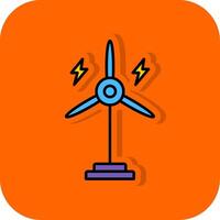 eolic turbine gevulde oranje achtergrond icoon vector