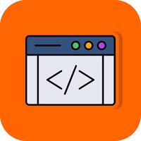 codering gevulde oranje achtergrond icoon vector