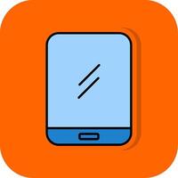 tablet gevulde oranje achtergrond icoon vector