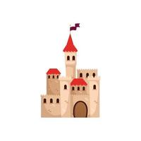 kasteel sprookje met vlag geïsoleerd pictogram vector
