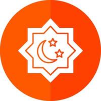 Islamitisch ster glyph rood cirkel icoon vector