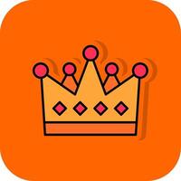 kroon gevulde oranje achtergrond icoon vector