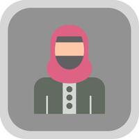 vrouw met Niqab vlak ronde hoek icoon vector