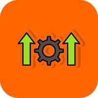 automatisering gevulde oranje achtergrond icoon vector