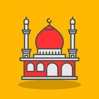 moskee gevulde schaduw icoon vector