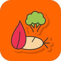 dieet voedsel gevulde oranje achtergrond icoon vector