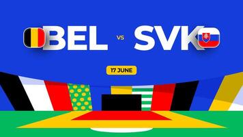 belgie vs Slowakije Amerikaans voetbal 2024 bij elkaar passen versus. 2024 groep stadium kampioenschap bij elkaar passen versus teams intro sport achtergrond, kampioenschap wedstrijd vector