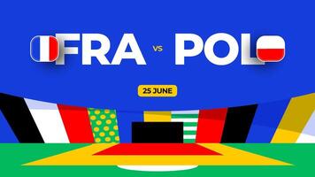 Frankrijk vs Polen Amerikaans voetbal 2024 bij elkaar passen versus. 2024 groep stadium kampioenschap bij elkaar passen versus teams intro sport achtergrond, kampioenschap wedstrijd vector