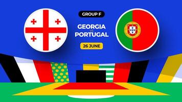 Georgië vs Portugal Amerikaans voetbal 2024 bij elkaar passen versus. 2024 groep stadium kampioenschap bij elkaar passen versus teams intro sport achtergrond, kampioenschap wedstrijd vector