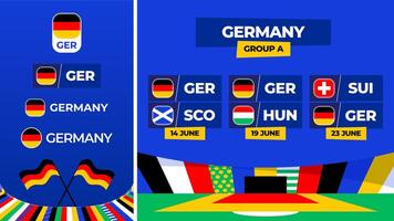 Duitsland Amerikaans voetbal 2024 bij elkaar passen versus set. nationaal team vlag 2024 en groep stadium kampioenschap bij elkaar passen versus teams vector