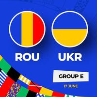 Roemenië vs Oekraïne Amerikaans voetbal 2024 bij elkaar passen versus. 2024 groep stadium kampioenschap bij elkaar passen versus teams intro sport achtergrond, kampioenschap wedstrijd vector