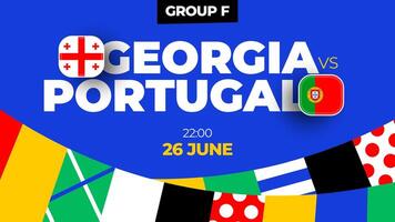 Georgië vs Portugal Amerikaans voetbal 2024 bij elkaar passen versus. 2024 groep stadium kampioenschap bij elkaar passen versus teams intro sport achtergrond, kampioenschap wedstrijd vector