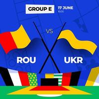 Roemenië vs Oekraïne Amerikaans voetbal 2024 bij elkaar passen versus. 2024 groep stadium kampioenschap bij elkaar passen versus teams intro sport achtergrond, kampioenschap wedstrijd vector