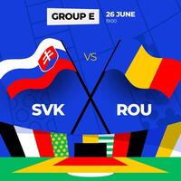 Slowakije vs Roemenië Amerikaans voetbal 2024 bij elkaar passen versus. 2024 groep stadium kampioenschap bij elkaar passen versus teams intro sport achtergrond, kampioenschap wedstrijd vector