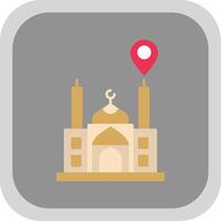 moskee plaats vlak ronde hoek icoon vector