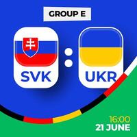 Slowakije vs Oekraïne Amerikaans voetbal 2024 bij elkaar passen versus. 2024 groep stadium kampioenschap bij elkaar passen versus teams intro sport achtergrond, kampioenschap wedstrijd vector