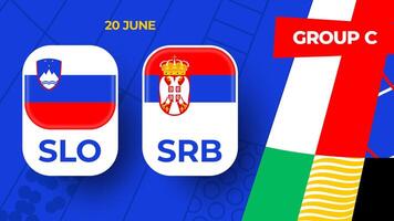 Slovenië vs Servië Amerikaans voetbal 2024 bij elkaar passen versus. 2024 groep stadium kampioenschap bij elkaar passen versus teams intro sport achtergrond, kampioenschap wedstrijd vector