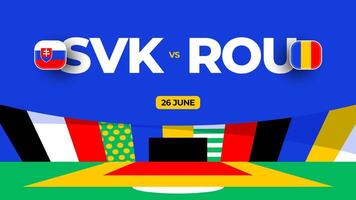 Slowakije vs Roemenië Amerikaans voetbal 2024 bij elkaar passen versus. 2024 groep stadium kampioenschap bij elkaar passen versus teams intro sport achtergrond, kampioenschap wedstrijd vector