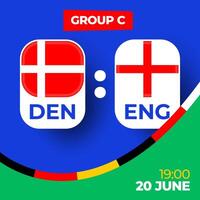 Denemarken vs Engeland Amerikaans voetbal 2024 bij elkaar passen versus. 2024 groep stadium kampioenschap bij elkaar passen versus teams intro sport achtergrond, kampioenschap wedstrijd vector