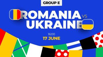 Roemenië vs Oekraïne Amerikaans voetbal 2024 bij elkaar passen versus. 2024 groep stadium kampioenschap bij elkaar passen versus teams intro sport achtergrond, kampioenschap wedstrijd vector