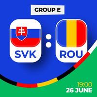 Slowakije vs Roemenië Amerikaans voetbal 2024 bij elkaar passen versus. 2024 groep stadium kampioenschap bij elkaar passen versus teams intro sport achtergrond, kampioenschap wedstrijd vector