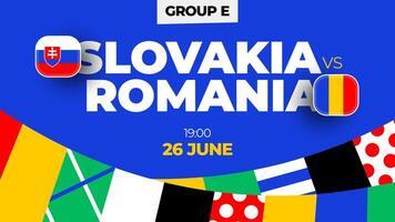 Slowakije vs Roemenië Amerikaans voetbal 2024 bij elkaar passen versus. 2024 groep stadium kampioenschap bij elkaar passen versus teams intro sport achtergrond, kampioenschap wedstrijd vector