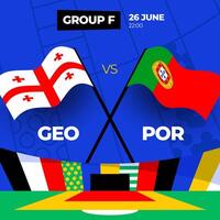 Georgië vs Portugal Amerikaans voetbal 2024 bij elkaar passen versus. 2024 groep stadium kampioenschap bij elkaar passen versus teams intro sport achtergrond, kampioenschap wedstrijd vector